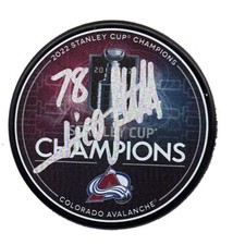 NICO STURM COLORADO AVALANCHE 22 CUP CHAMPION SIGNED AUTOGRAPHED LOGO PUCK COA !
