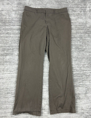 Dockers Pants Womens 14 Medium Brown Mid Rise Curvy Metro Cotton