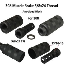 ALL Steel 5/8x24 TPI Hybrid Muzzle Brake Compensator With Concussion Sleeve