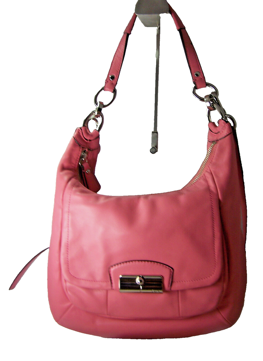 Coach F22306 Kristin Pink Rose Leather Hobo Shoulder Bag +