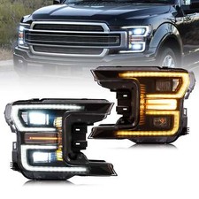 Led Sequential Headlights Wblack Housing For Ford F150 F-150 13th Gen 2018-2020