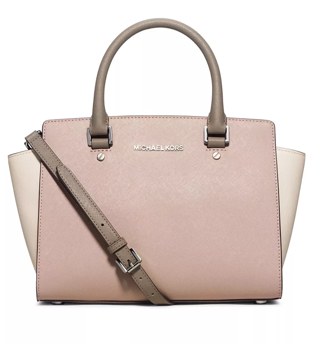 Michael Kors Selma Saffiano Leather Medium Satchel - Light Pink