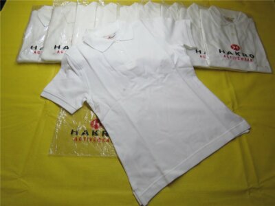 10 x Hakro Poloshirt 224 Activewear Gr. S - Damen - weiß - NEU Lagerware Staub