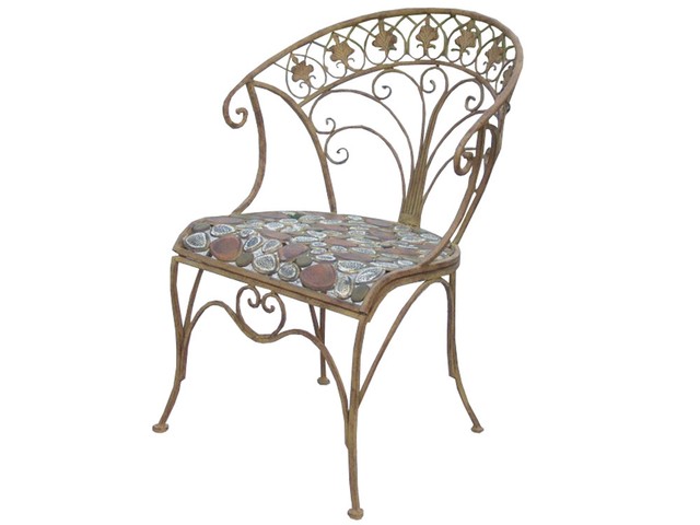 antik Sessel Gartenstuhl Terrassenstuhl Gartensessel Metall Vintage