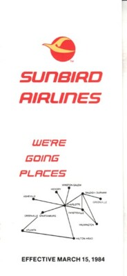 Sunbird Airlines timetable 1984/03/15
