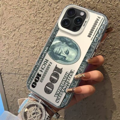 Creative Dollar Money Phone Case for iPhone 17 Pro Max 16 15 14 Plus 13 12 11 XS