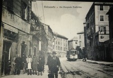 CARTOLINA Genova BOLZANETO Via Pastorino Tram Insegna Sale e Tabacchi (?)- BELLA