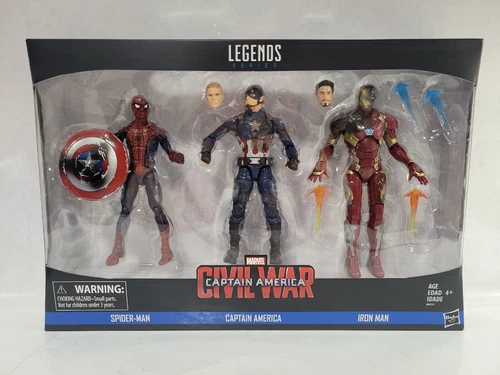 Hasbro Marvel Legends 2015 paquete de 3 Guerra Civil Capitán América/Spider-Man/Iron Man