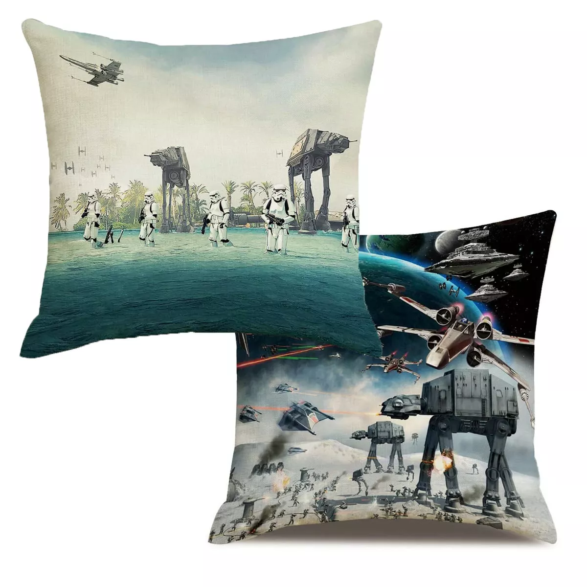 Star Wars Velvet Throw Pillow Cover 2PCS Square Sofa Cushion Cover 18X18''  Gift