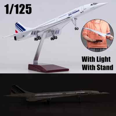 1/125 Air France Concorde Airplane Plane Model Display Toy w