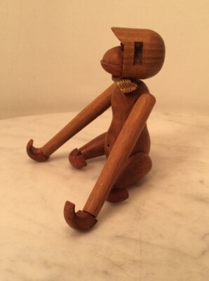Mid Century Modern ZOO LINE Monkey Teak Wood Jointed Monkey Toy | eBay