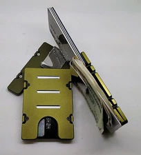 Mens Aluminum Credit Card Holder, RFID protection, Green Anodized 