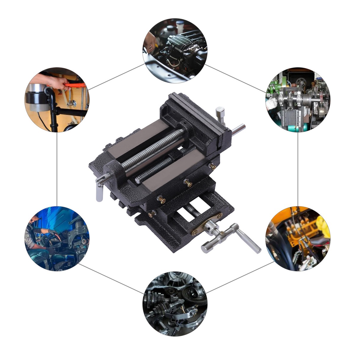 5 Cross Drill Press X-Y Slide Metal Milling Vise Clamp, Heavy Duty