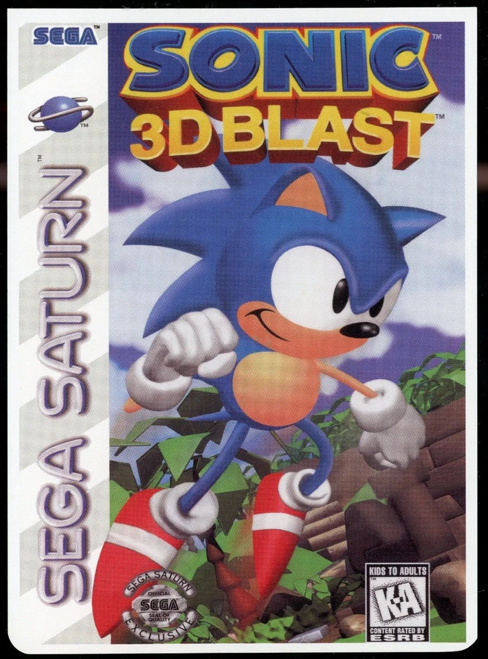 Sonic 3D Blast Sega Saturn VidPro Vid Pro Karte Authentisch Vintage