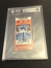 BECKETT ADAM VINATIERI AUTOGRAPHED SUPER BOWL 41 XLI AUTHENTIC TICKET COLTS 184