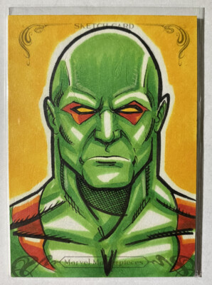 2018 Upper Deck Marvel Masterpieces Sketch Card 1/1 Drax by Chris 