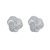 Damen Ohrstecker Zirkonia Deluxe Glamor Kugel Style Versilbert Ohrringe Ø 10Mm