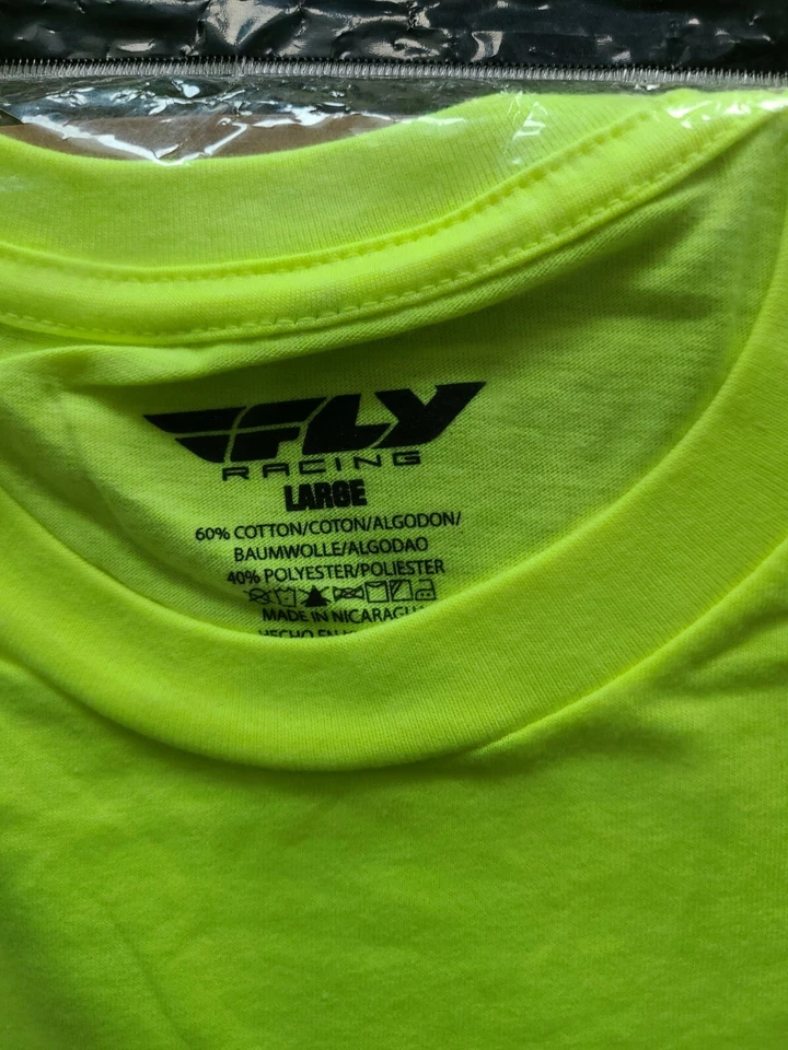 Nueva Camiseta Fly Racing Informal Logo Corporativo Para Hombre Amarilla Manga Corta Foto 2 de 4