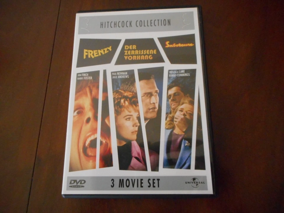 HITCHCOCK COLLECTION Frenzy Der Zerrissene Vorhang Saboteure 3 DVDs Ungespielt - Bild 1 von 1