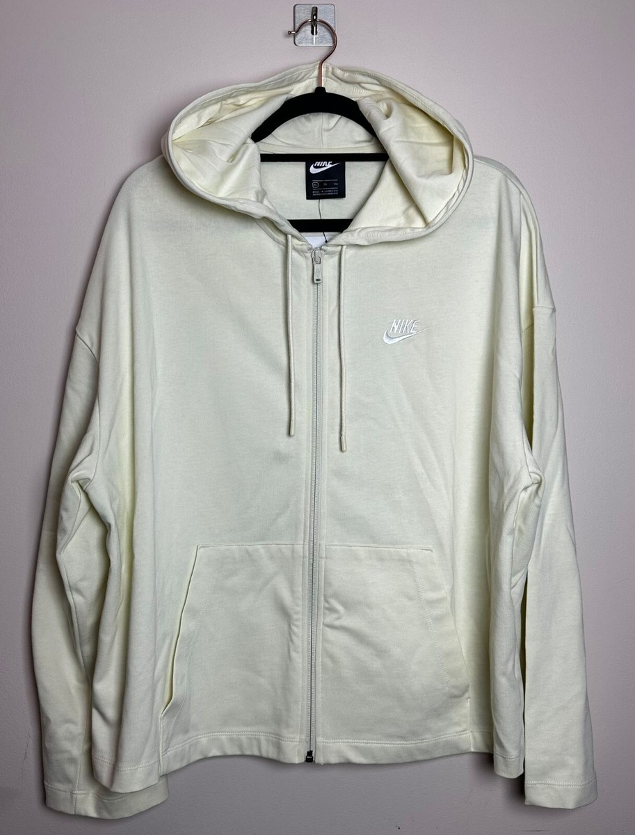 cream nike zip hoodie
