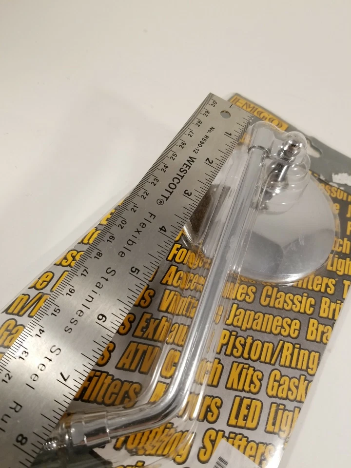 Espejo redondo cromado universal Emgo 4" con potencia de 8" - 20-42408 Hon CB350, CB450 Foto 2 de 4