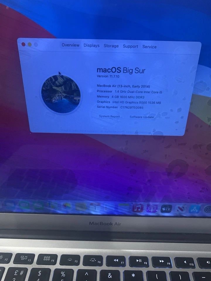 Apple MacBook Air 13.3" 128gb HD, 8GB RAM, 1.8GHz, Model No. A1466 - Image 2 of 4