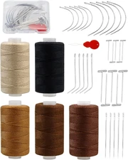 FIVEIZERO 5 Rolls Hair Extension Thread Sewing Threads Hair Weave Threads with 3