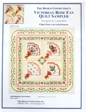Design Connection "VICTORIAN ROSE FAN" X-Stitch Quilt Sampler CHART PACK