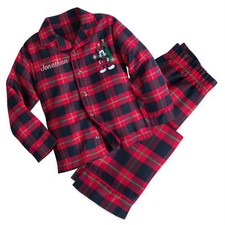 Disney Store Mickey Mouse Boy Plaid Christmas Holiday Gift Pajamas