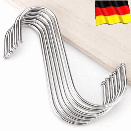 50/100STK S-Haken Küchenhaken Fleischerhaken Metallhaken Edelstahlhaken S-Form - Bild 2 von 14