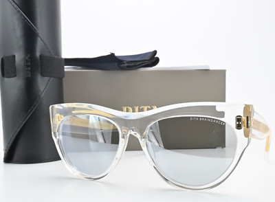DITA Sonnenbrille Braindancer DTS525-58-03 CLR Transparent Gold Cat Eye Luxus M