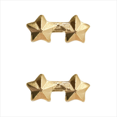 GENUINE U.S. RIBBON ATTACHMENTS: TWO STARS MOUNTED ON A BAR - GOLD