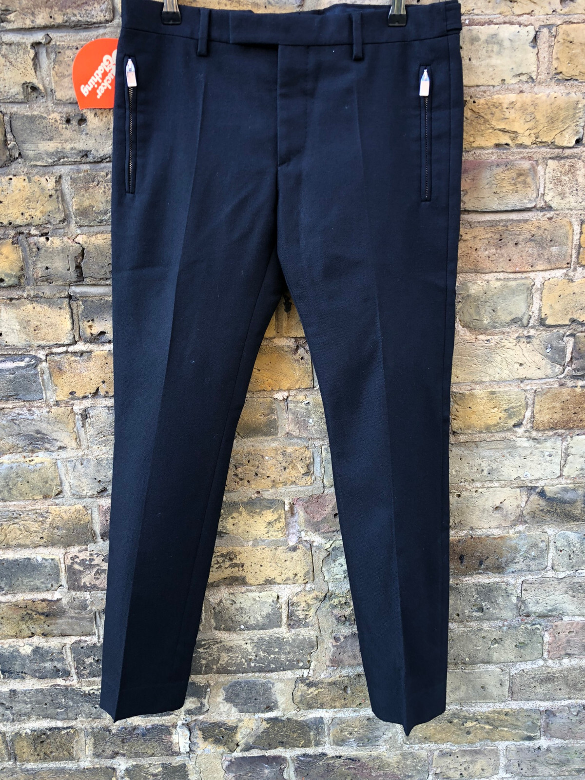 SAINT LAURENT PARIS Pantalone Uomo W32 L30 Vestibilità Dritta Zip Fly Nero