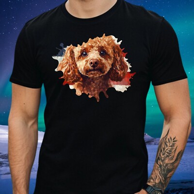 USA Flag Print Cotton Men's Poodle T-Shirt Size XS to 5XL