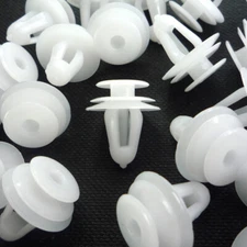 100 Pcs White Plastic Rivet Retainer Push Type Clip 9mm Hole Car Bumper Fender