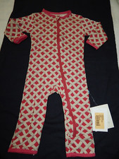 BNWT Kickee Pants Girls 3-6 Months Summer Berry Pie Zip Coverall Bamboo