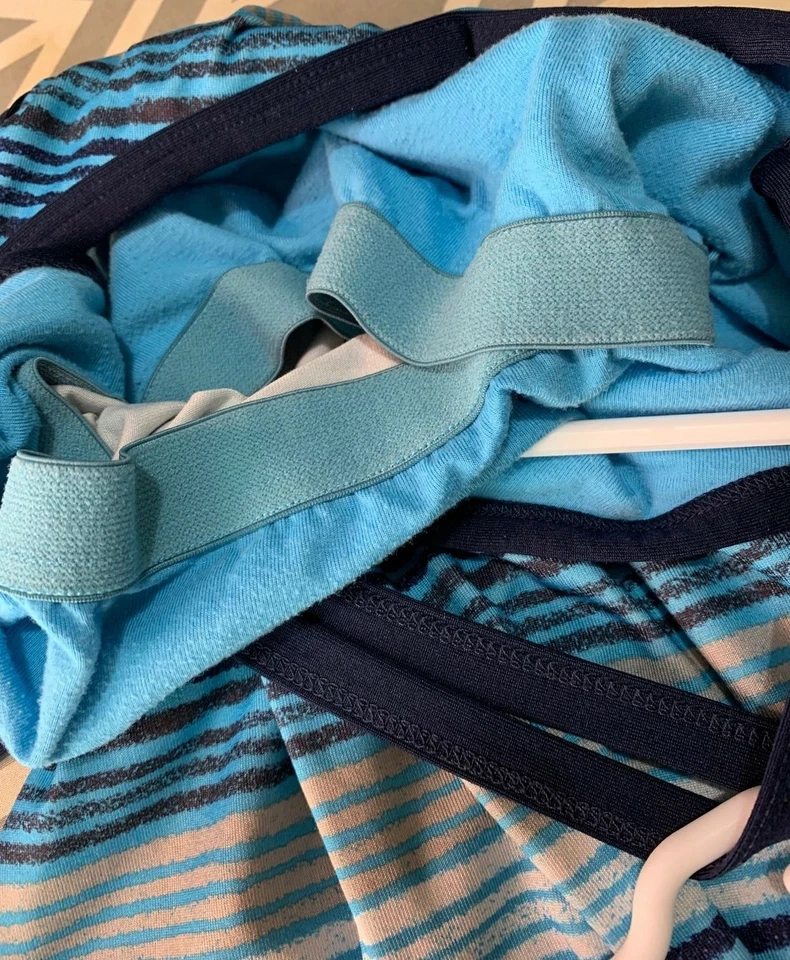 Mujer Danskin Yoga Cami Top con Sujetador Estante Talla Pequeña 1166 Rayas Azul Foto 4 de 4