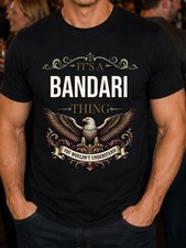 Bandari Surname Men's Eagle T-Shirt Ancestry Birthday Gift S-5XL