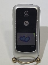 Motorola W418G TracFone Flip Phone - Silver - Inside Screen Works - AS IS Front