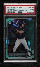 2022 Bowman Draft Chrome Aqua Lava Refractor 134/199 Dru Baker PSA 9 MINT 0s2w