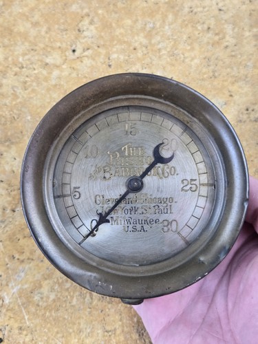 Antique Bishop & Babcock Steam Pressure Gauge 4.25" Beer? Brass Iron