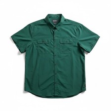EDDIE BAUER Fishing Shirt Mens SIZE 2XL Outdoor Vented Green Button Up Quick Dry