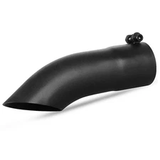 2.5 Inlet Black Exhaust Tip, 2.5 Outlet, 9 Length, Stainless Steel