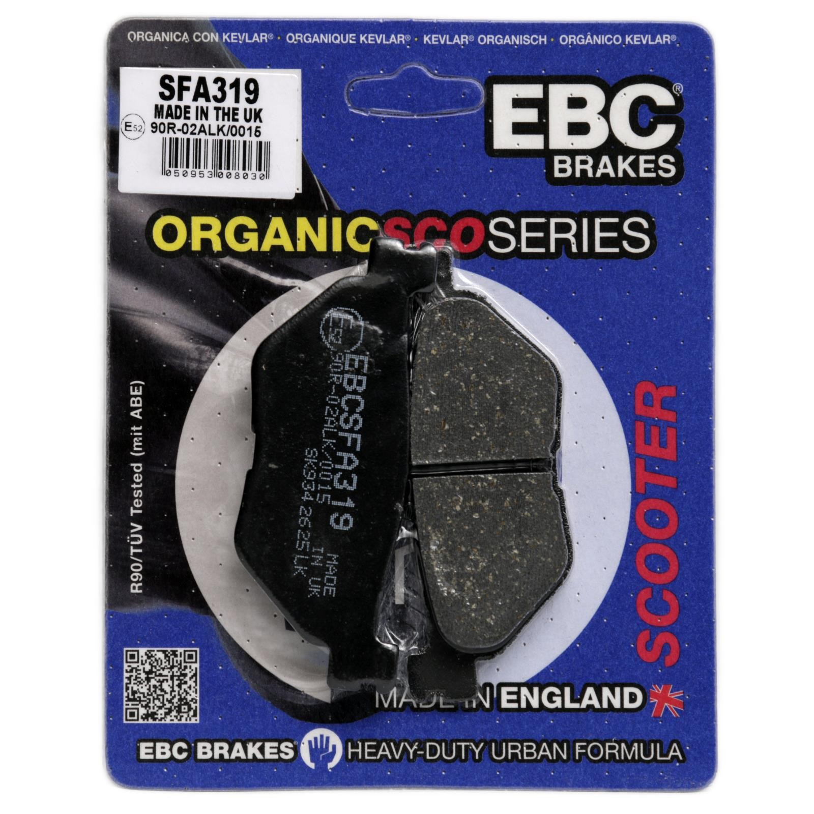YAMAHA XP 500 T-Max 2001-2003 EBC SFA319 Organic Scooter Brake Pads Rear