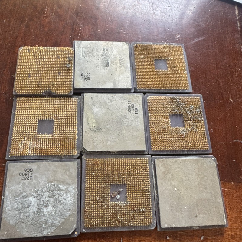 9 lot SUN CERAMIC CPUs processors with GOLD PLATED PINS scrap recovery 