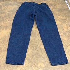 Lee Tapered Leg Jeans Womens 12 Dark Wash High Waisted Elastic Made in USA MOM