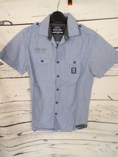 MENS CEDARWOOD STATE BLUE SHORT SLEEVED COTTON SHIRT SIZE XS