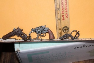 Vintage Metal Keychain Lot Gun Revolver Pistol Hong Kong Captain Jack