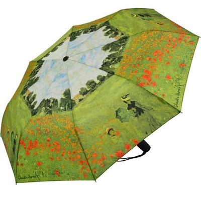 Regenschirm Damen Taschen-Schirm Automatik - Monet Mohnblumenfeld-UV Protection