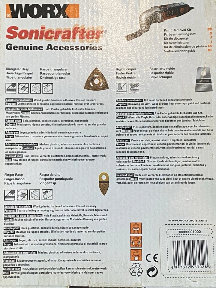 WORX Sonicrafter Oscillating Multitool Accessories (2 rasps & 1 scraper) BNIB - Image 2 of 2